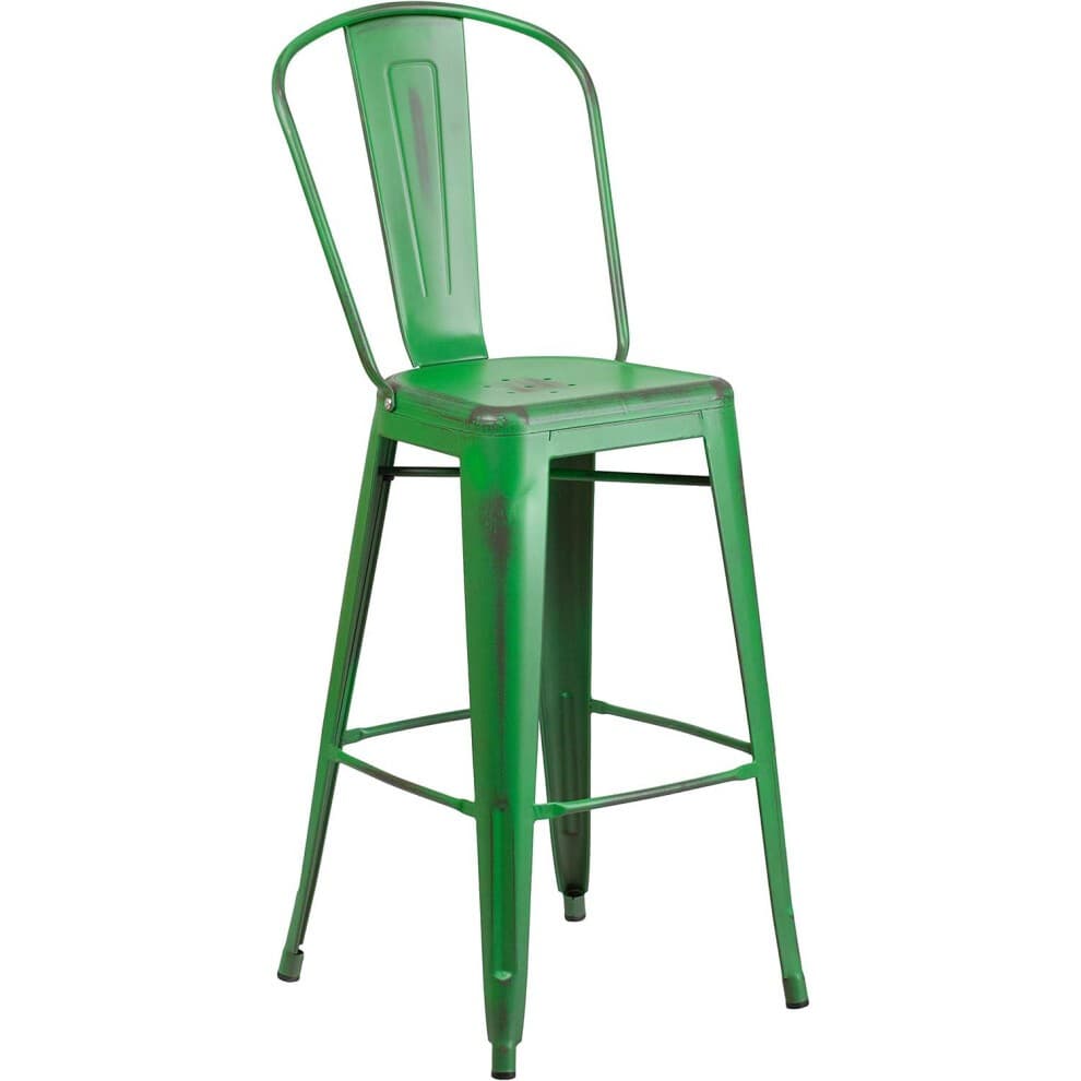 FWStyle Green Distressed Steel Bar Stool 30 inch Set of 4 - image 2
