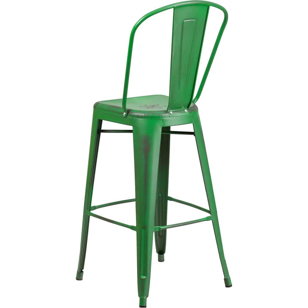 FWStyle Green Distressed Steel Bar Stool 30 inch Set of 4 - image 3