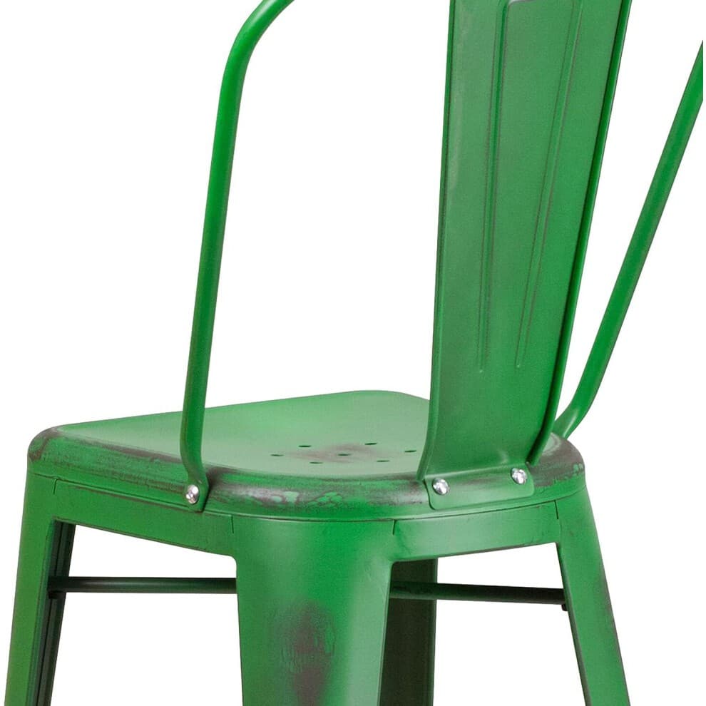 FWStyle Green Distressed Steel Bar Stool 30 inch Set of 4 - image 4