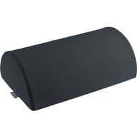 Grey Leitz ergonomic footrest with a curved surface and textured finish, dimensions 140 x 260 x 405 mm.