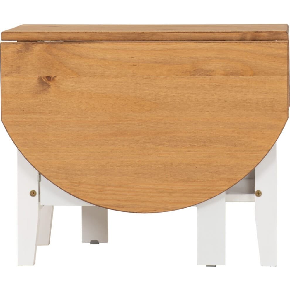 Seconique Santos Single Shelf Drop Leaf White Distressed Waxed Pine Coffee Table - image 3