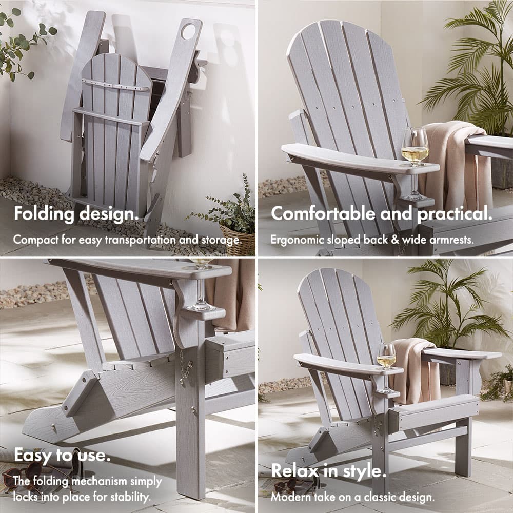 Westport Grey Folding Garden Chair - image 4