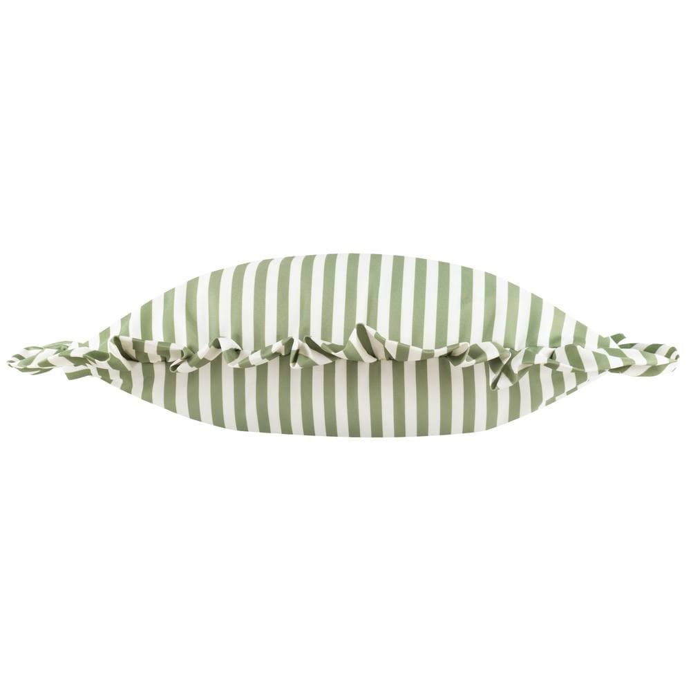 Wylder Nature Millie Ruffle Stripe Green Cushion 50 x 50cm - image 3