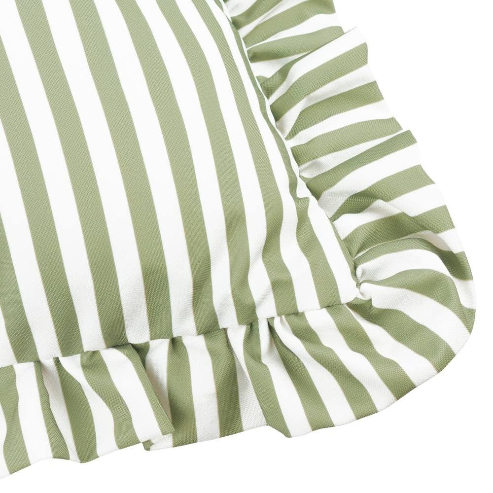 Wylder Nature Millie Ruffle Stripe Green Cushion 50 x 50cm - image 4