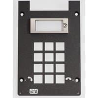 Black 2N wall plate with rectangular switch cover, grid pattern, and four mounting holes.