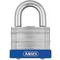 ABUS Mechanical 41/50mm Eterna laminated padlock with silver body and blue base.