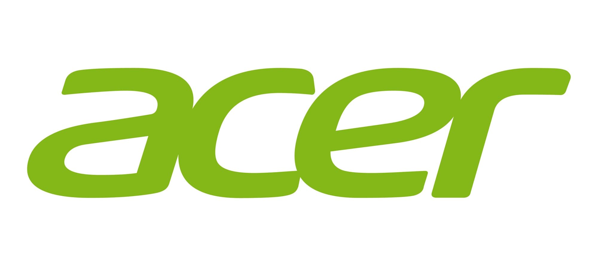Green Acer logo featuring a modern, stylized font, with the letters in lowercase and a vibrant shade of green, set against a clean white background.