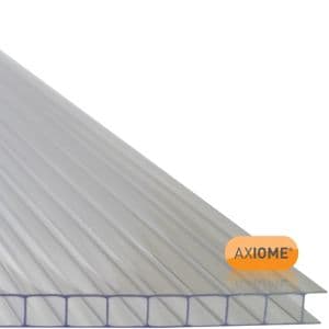 Clear 6mm twinwall polycarbonate roofing sheet with a transparent finish, measuring 690 x 2000mm, featuring ribbed texture for strength and light diffusion.