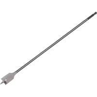 Long flat wood drill bit by Bahco, silver with a sharp spade tip and hex shank, designed for precision wood drilling.