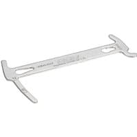 Silver BBB ChainChecker tool with hook ends and engraved measurement markings.