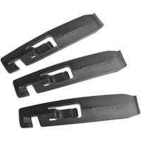 Black Birzman tubeless tyre levers set of three with hook ends and integrated spoke clip.
