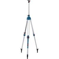 Bosch BT 300 HD tripod with silver extendable legs, blue central column, and adjustable head for laser levels.