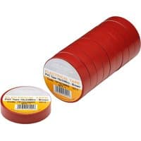 Brown PVC electrical insulation tape rolls, 19mm x 33m, pack of 10, by Draper Tools, with labeled ends.