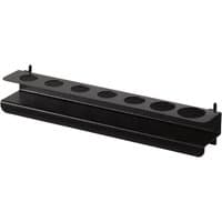 Black Bunker pegboard tool rack with seven circular holders and a rectangular base.