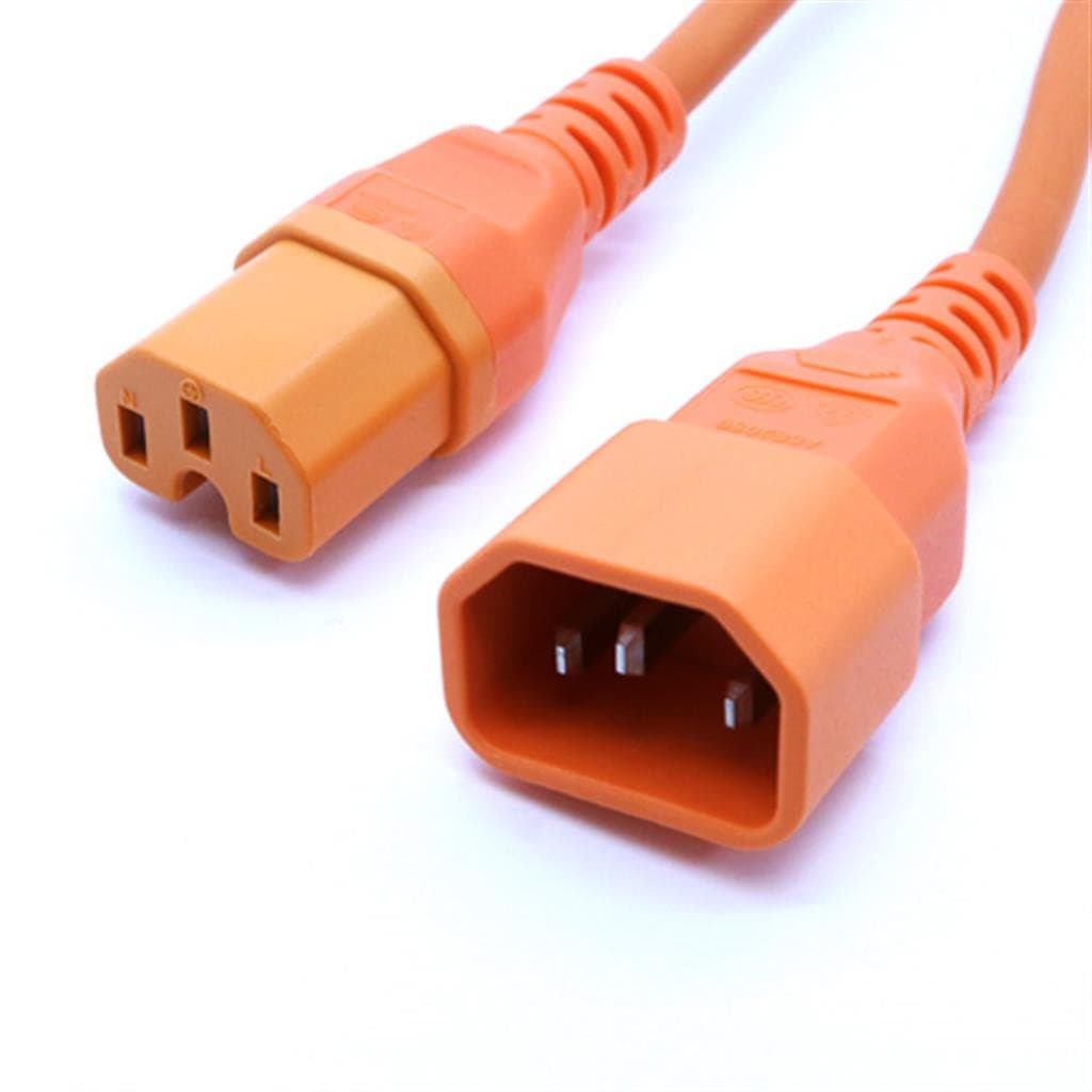 Cablenet 3m IEC C14 - IEC C15 Hot Condition Orange H05RR-F 1.0mm Power - image 2