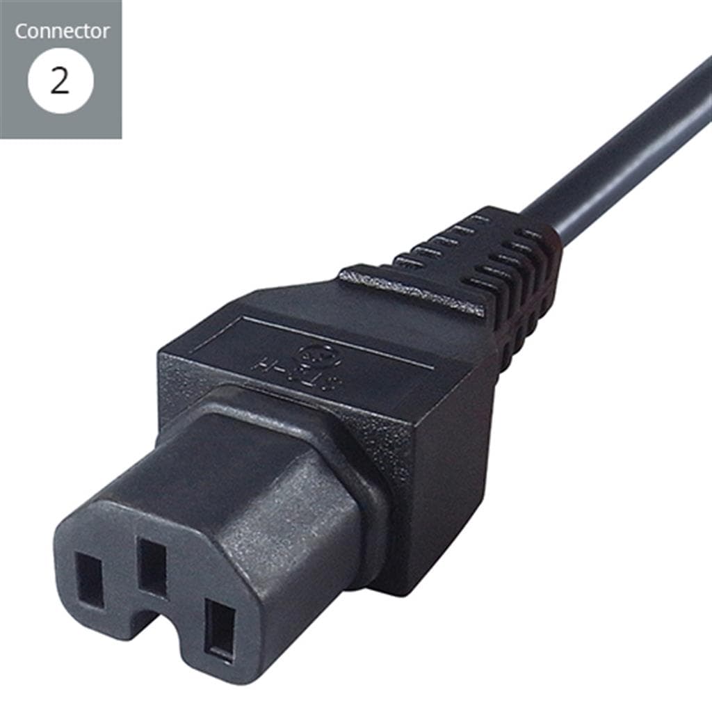 connektgear 1m Mains Extension Hot Rated Power Cable C14 Plug to C15 S - image 4