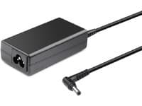 Black CoreParts MBA2123 power adapter/inverter with a rectangular design, featuring a power input socket and a right-angled output connector, rated at 65 W.