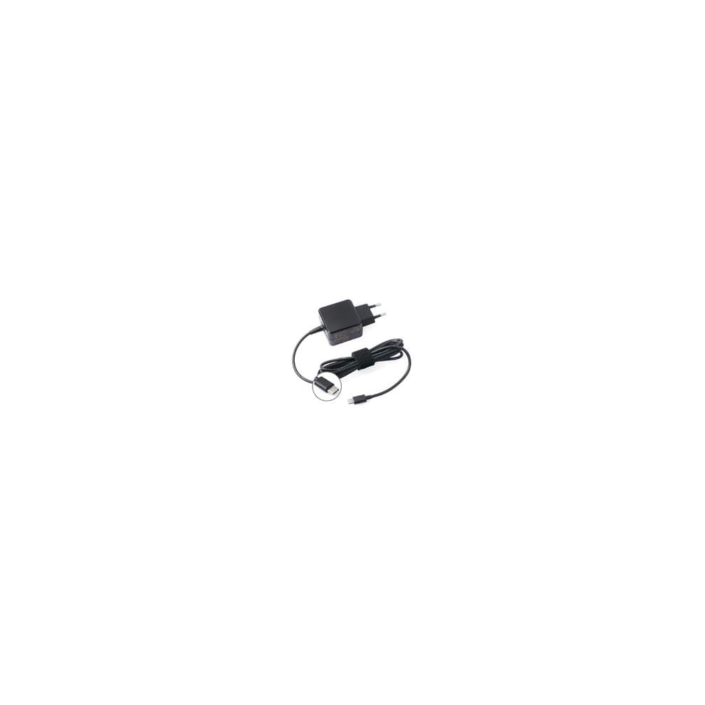 Black CoreParts MSPT2125 power adapter/inverter with a compact design, featuring a plug and a cable with a USB connector, rated at 15.7 W for indoor use.