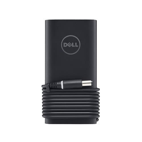 Black DELL 450-AJBL power adapter with a sleek design, featuring a coiled cable and the DELL logo prominently displayed on the front, rated for indoor use at 240 W.