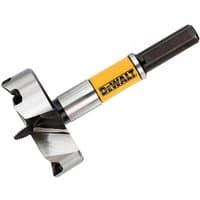 Dewalt DT4583-QZ 54mm self-feed drill bit, silver with yellow branding and sharp cutting edges.
