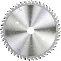 Circular silver DeWalt Extreme Plunge Saw Blade with sharp teeth and central mounting hole.