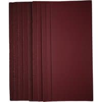 Pack of 10 Draper sanding sheets, 115 x 280mm, assorted grit, dark red color, stacked neatly.