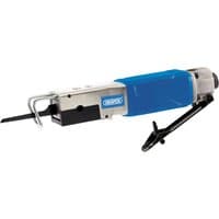 Blue and silver Draper Air Body Saw with a rectangular metal body and ergonomic grip handle.