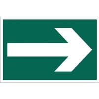 Green Draper safety sign with a bold white right-pointing arrow symbol.