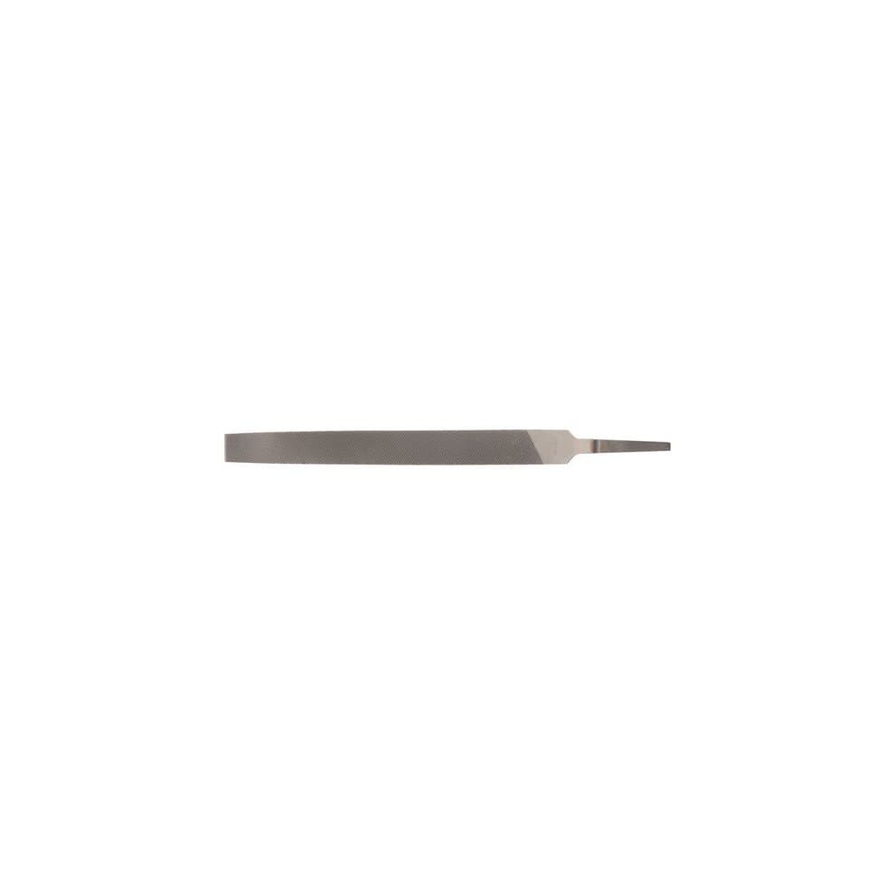 Draper 60232 Bastard Cut Flat File, 150mm, featuring a flat, metal blade with a tapered end, presented in a pack of 12, ideal for smoothing and shaping materials.