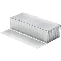 Draper 18 gauge 25mm brad nails, silver, neatly stacked, pack of 5000, rectangular shape.