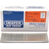 Draper Brad Nails, 35mm, pack of 5000, in a white box with blue and orange labeling.