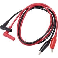 Red and black Draper Crocodile Clips, 400 Series, with insulated handles and attached cables.