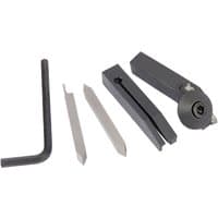 Draper Cutter Set with two gray metal cutters, black handle, and hex key.