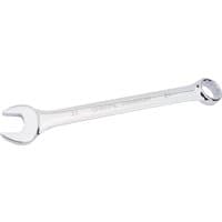Silver Draper HI-TORQ 21mm short pattern combination spanner with open and ring ends, engraved branding.
