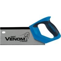 Draper Venom tenon saw, 250mm, 11tpi/12ppi, silver blade with black logo, blue ergonomic handle.
