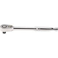 Silver Draper Expert ratchet with 60-tooth micro head, 1/2" square drive, and a sleek, polished handle.