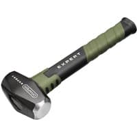 Black and green Draper Expert Club Hammer with a rubber grip handle and a flat, polished steel head.