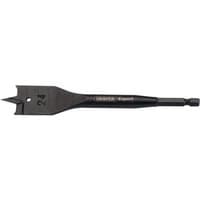 Black Draper Expert flat wood bit, 24mm, with pointed tip and hex shank, marked with "24" and "Draper Expert" text.