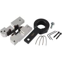 Draper Expert Engine Timing Kit ETK284 for Vauxhall, includes silver metal tools, black ring, and various bolts.