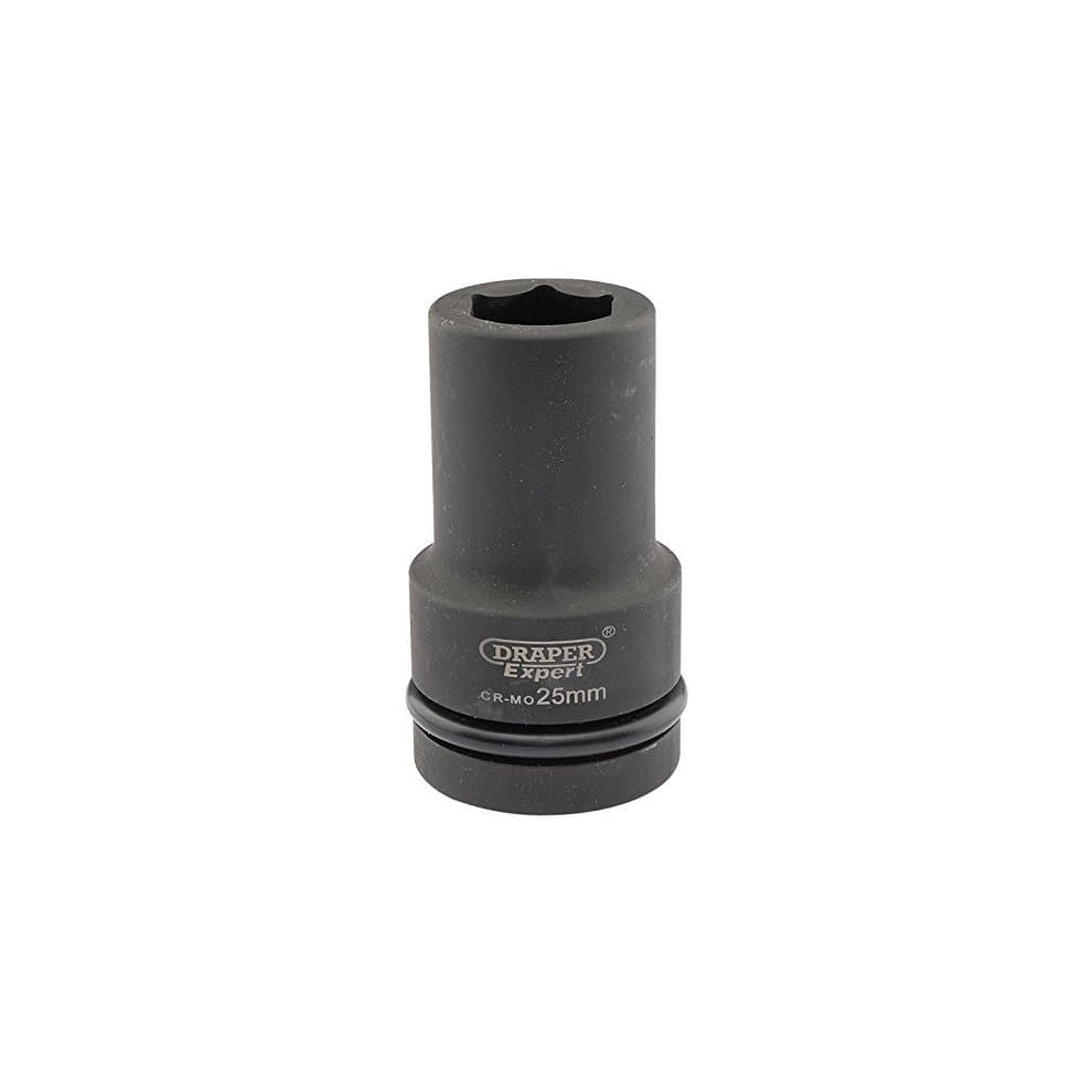 Black 25mm deep socket with a 1" square drive and a 6-point Hi-Torq® design, featuring a smooth finish and engraved branding for easy identification.