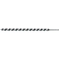 Extra long steel auger bit, 600 x 24mm, with spiral design and sharp tip for precision drilling by Draper Expert.