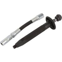 Draper Expert Grease Nipple Unblocker, black handle, silver fittings, flexible hose attachment.