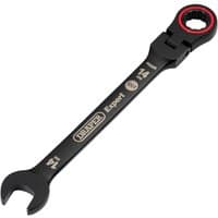 Black Draper Expert 14mm flexible head ratchet spanner with Hi-Torq® design and red accent around the ratchet head.