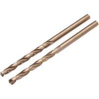 Draper Expert cobalt drill bits, 3.5mm x 70mm, silver with spiral flutes, pack of 2.