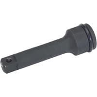 Draper Expert black impact extension bar, 3/4" square drive, 250mm length, textured grip with smooth finish.