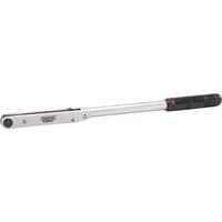 Draper Expert torque wrench, 1/2" drive, silver metal body, black and red handle, 50-225Nm range.