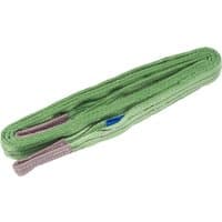 Green Draper Expert wide load sling, 5m x 60mm, with reinforced loops, 2-tonne capacity.