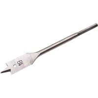 Draper flat wood bit, 19.0mm, silver steel with sharp pointed tip and hexagonal shank.