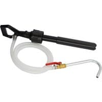 Black Draper Gear Oil Pump with a long white flexible hose and metal nozzle attachment.