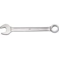 Silver Draper long pattern metric combination spanner, 100mm, with open-end and ring-end design.